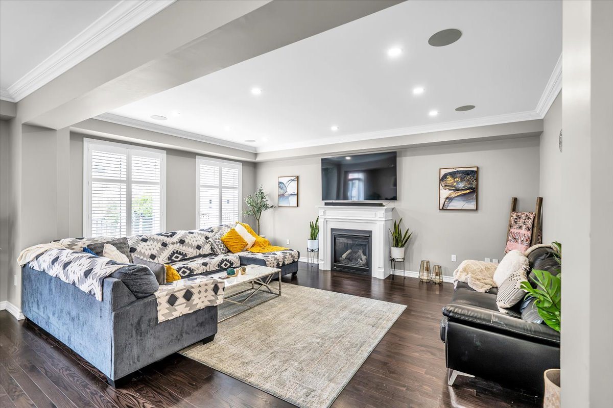 Family room with fireplace