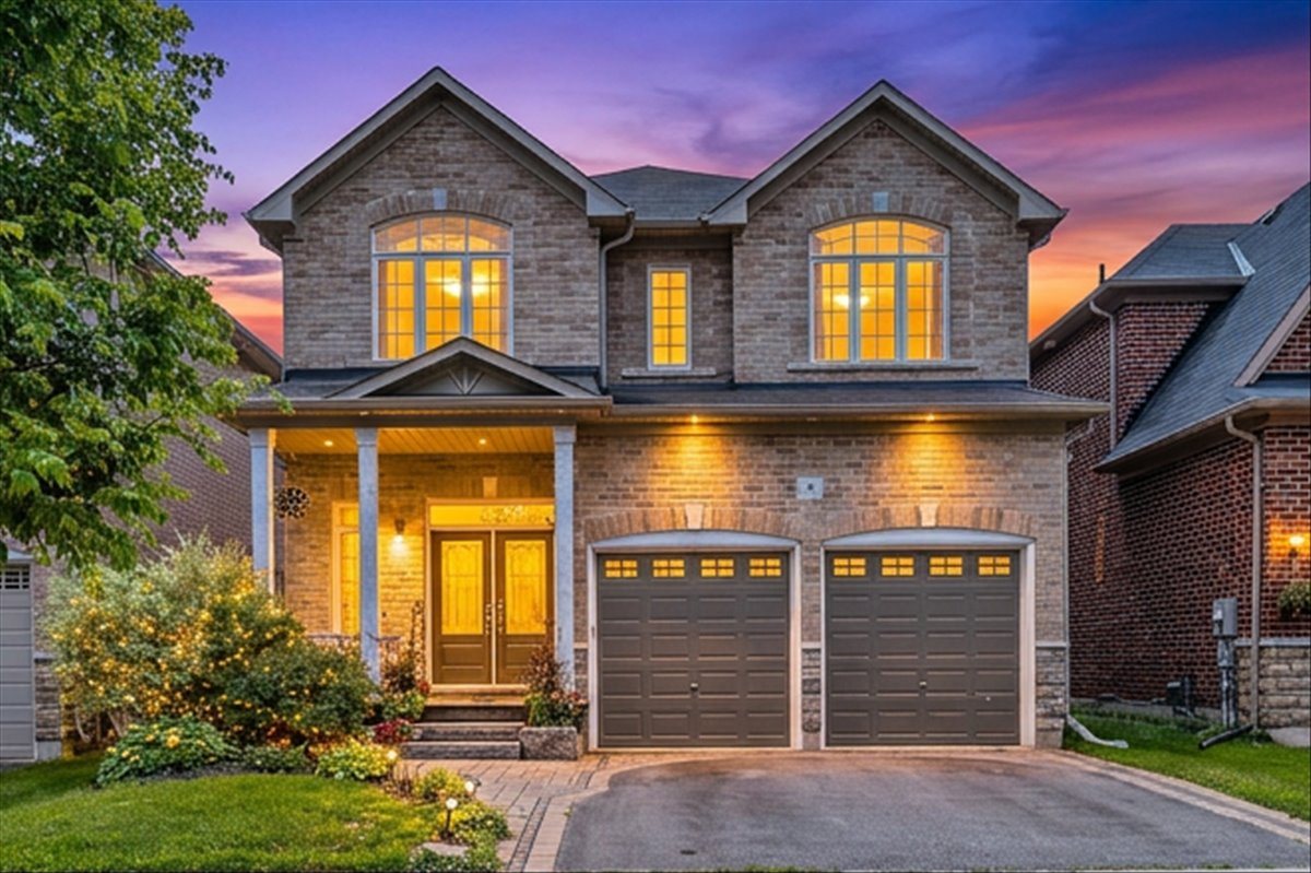 Front exterior at twilight